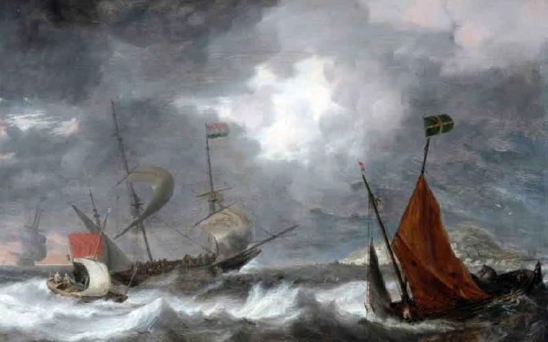 Bonaventura Peeters Sea storm with sailing ships oil painting picture